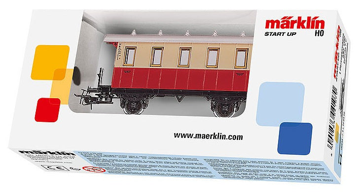personenwagon 1:87 11 cm beige/rood