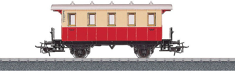 personenwagon 1:87 11 cm beige/rood