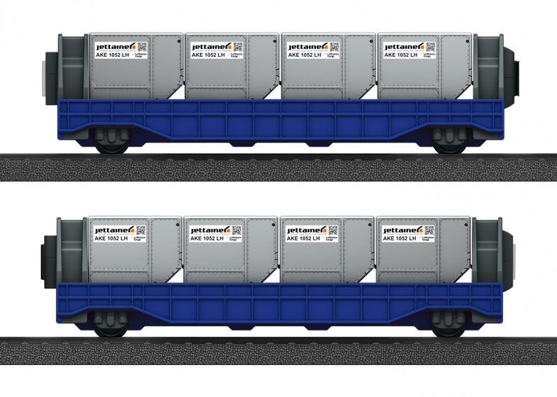 My World jettainerwagons grijs/blauw 10-delig