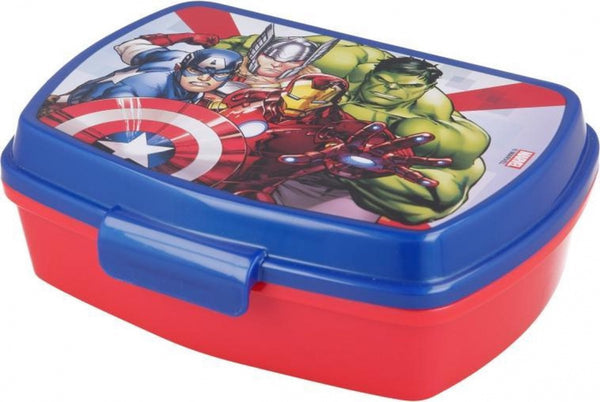 broodtrommel Avengers junior 17 x 14 cm rood/blauw