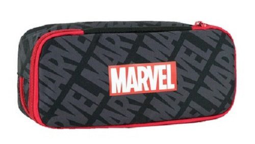 etui junior 23,5 x 10,5 x 6 cm polyester zwart/rood