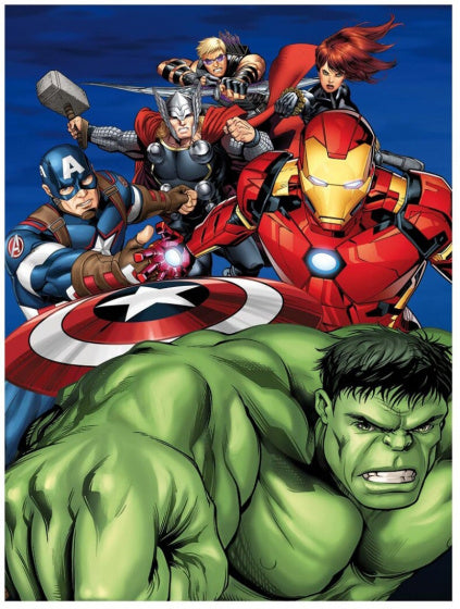 fleecedeken Avengers junior 100 x 140 cm blauw/groen