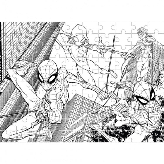kleurpuzzel Spider-Man jongens blauw 100 stukjes