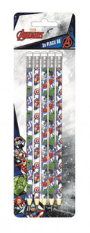 potloden Avengers HB hout wit/blauw 5 stuks