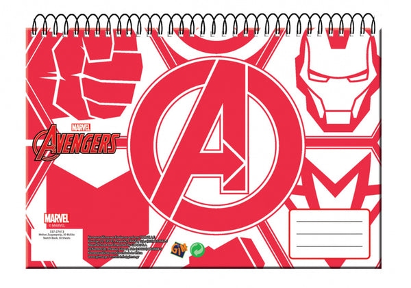 schetsblok Avengers junior A4 papier rood/wit
