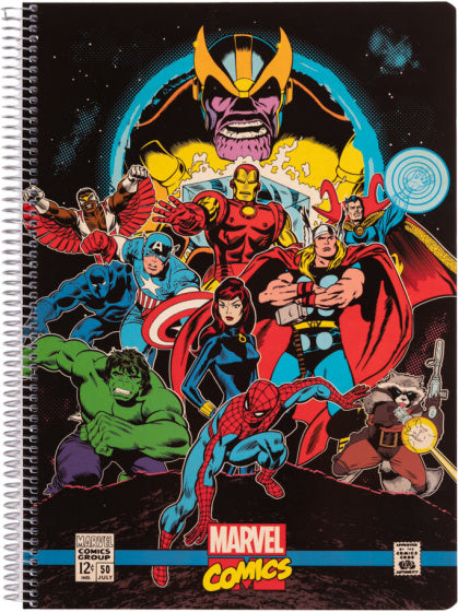schrijfblok The Avengers A4 ringband geruit zwart
