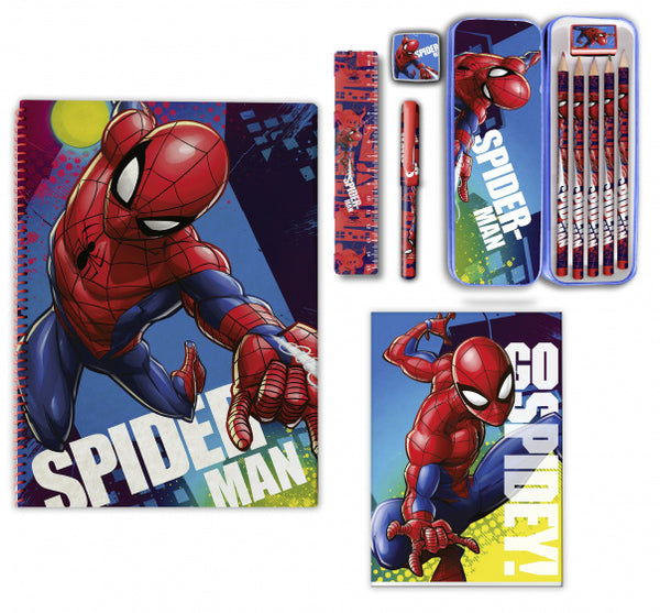 schrijfset Spider-Man 20 x 13 cm papier blauw/rood