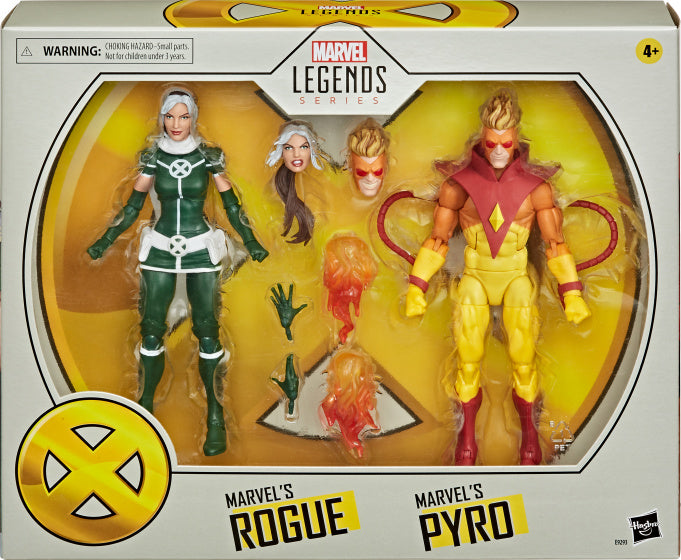 speelfiguren X-men Pyro & Rogue groen/geel 10-delig