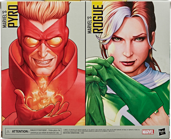 speelfiguren X-men Pyro & Rogue groen/geel 10-delig