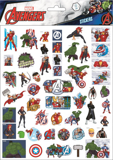 stickers Avengers junior 25 x 21 cm rood/wit 50 stuks
