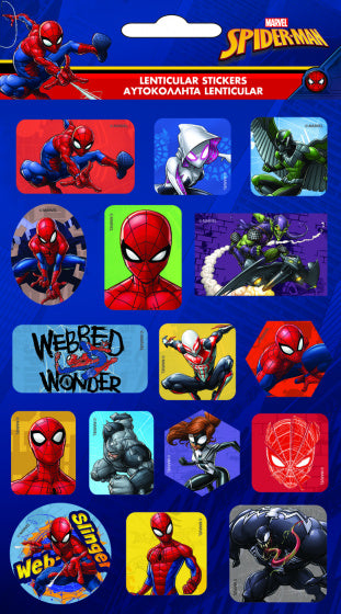 stickers Spider-Man lenticulair junior vinyl 16 stuks