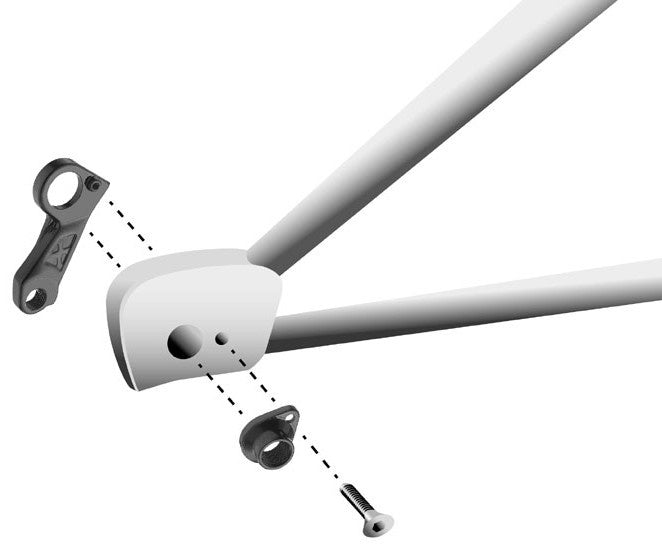 Derailleurpad Marwi GH-175 Cube (hanger + as kap) - Zwart
