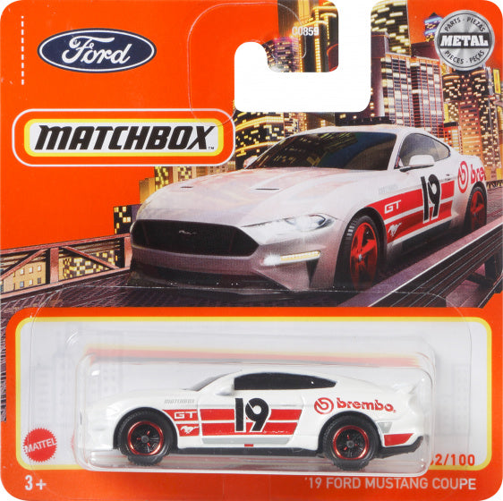 modelvoertuig Ford Mustang Coupe 1919 staal 1:62 wit