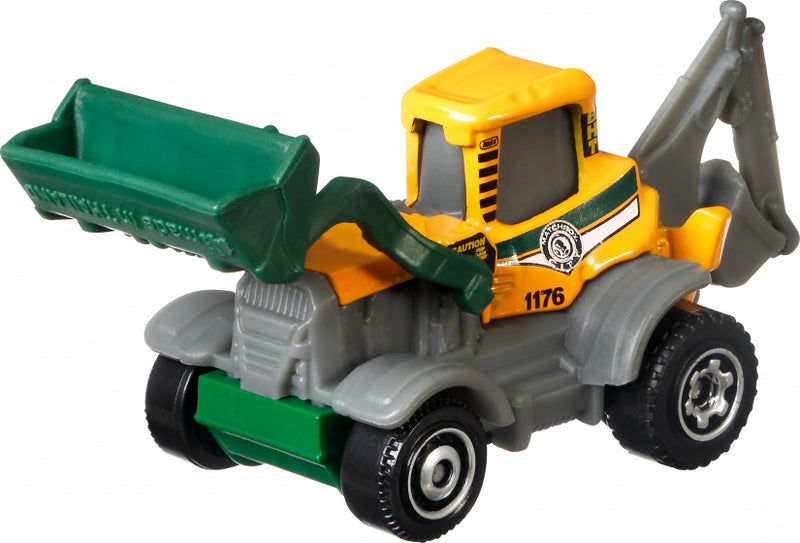 modelvoertuig MBX Backhoe schaal 1:64 staal geel