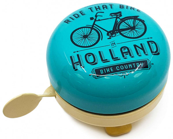 fietsbel Holland Ride That Bike 58 mm staal crème/blauw