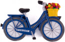 magneet Fiets Amsterdam 6 x 6 cm polysteen blauw