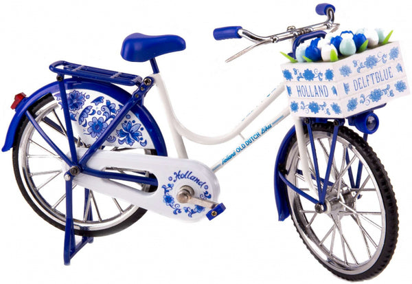 miniatuurfiets Old Dutch 30 x 16 cm metaal Delfts blauw