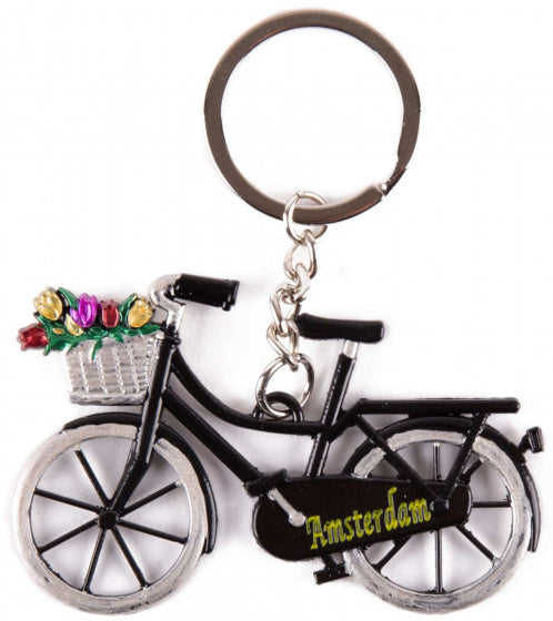 sleutelhanger Amsterdam Tulpen 7 cm zwart