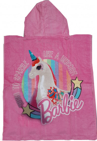 Barbie & Unicorn Handdoek Poncho Katoen, 50x115cm