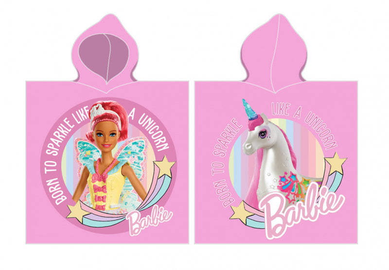 Barbie & Unicorn Handdoek Poncho Katoen, 50x115cm