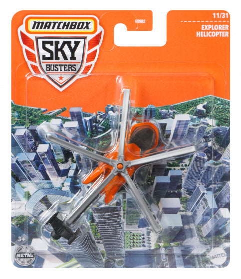 helikopter Sky Busters Explorer 10 cm die-cast oranje/grijs