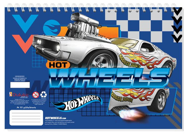 schrijfblok Hotwheels jongens A4 papier donkerblauw