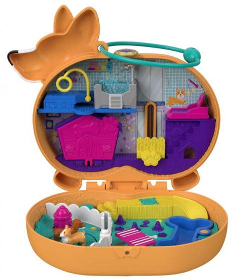 speelset Polly Pocket Corgi Cuddle 12,3 cm bruin 7-delig