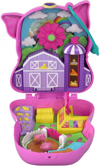 speelset Polly Pocket Farm Piggy 11,5 cm roze 7-delig