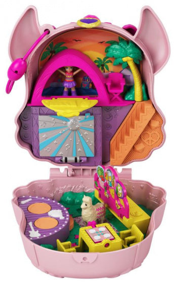 speelset Polly Pocket Llama Party 12,7 cm roze 6-delig