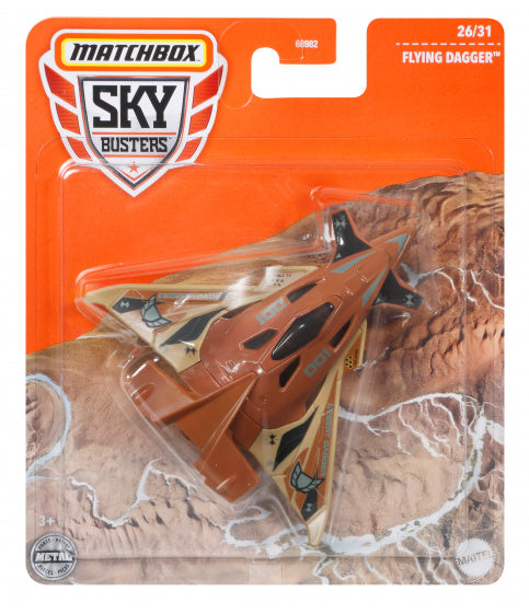 vliegtuig Sky Busters Flying Dagger 10 cm die-cast bruin