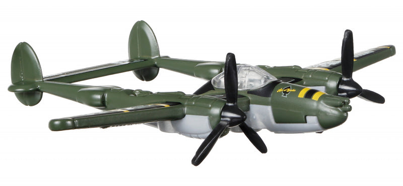 vliegtuig Sky Busters P-38 Lightning 10 cm die-cast groen