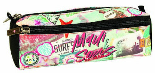 etui junior 20,5 x 8 cm polyester zwart/lichtgroen