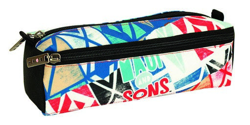 etui junior 23 x 10 cm polyester zwart/rood/blauw