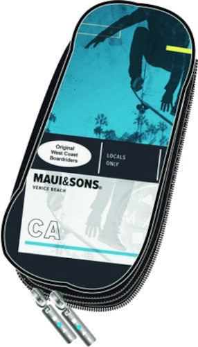 etui junior 23 x 10 x 6 cm polyester zwart/wit/aqua