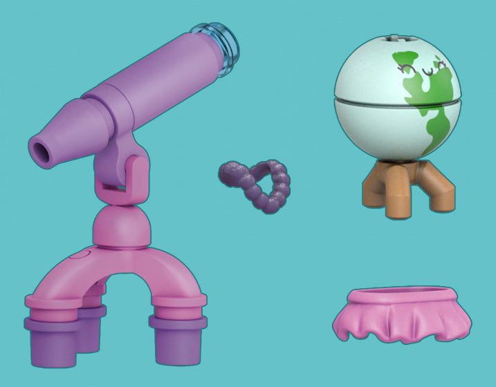 bouwset Barbie junior paars/beige 27-delig