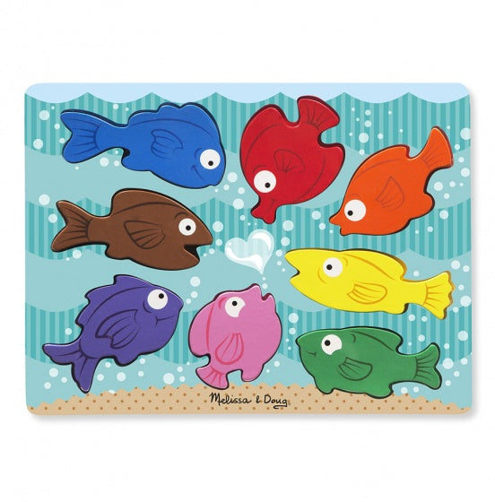 vormenpuzzel Chunky Colourful Fish junior hout 8 stukjes