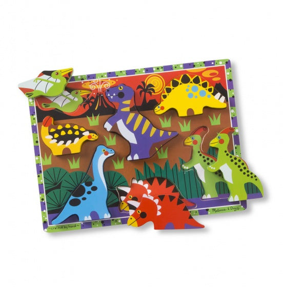 vormenpuzzel Dinosaurs Chunky junior hout 7 stukjes