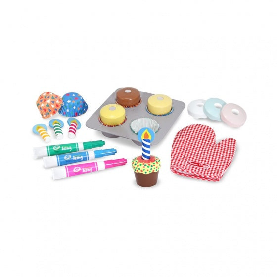 houten cupcakeset 17-delig