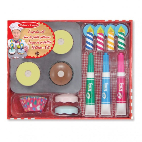 houten cupcakeset 17-delig