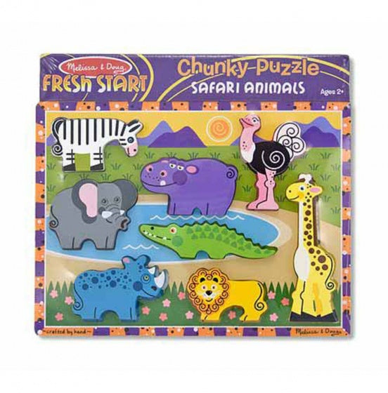 vormenpuzzel Safari Chunky junior hout 8 stukjes