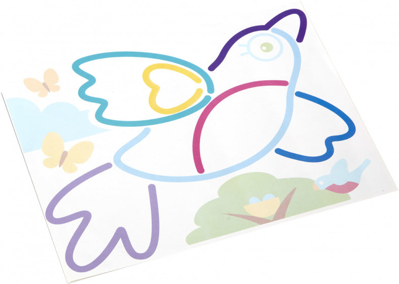 tekenbord Rainbow Cord junior rood/wit 47-delig