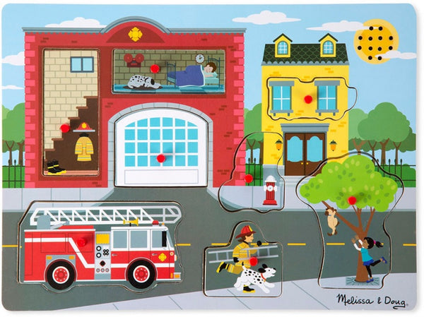 vormenpuzzel Brandweerkazerne junior hout 8 stukjes