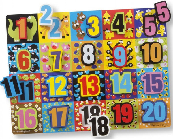 vormenpuzzel Numbers Chunky junior hout 20 stukjes