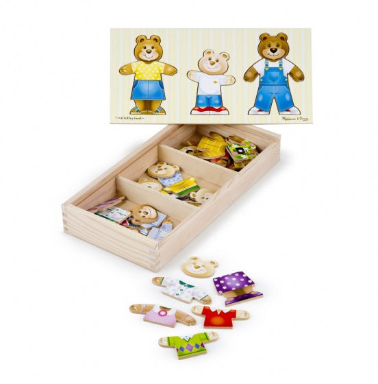 Wooden bear family dress up puzzel 45-delig