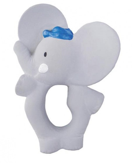 bijtknuffel Alvin de olifant grijs/blauw 11 cm