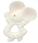 knijp- en bijtknuffeltje Meiya de muis wit 11 cm