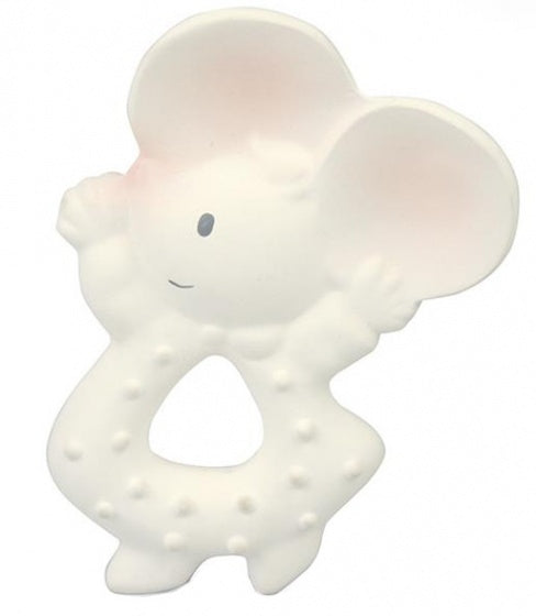 knijp- en bijtknuffeltje Meiya de muis wit 11 cm