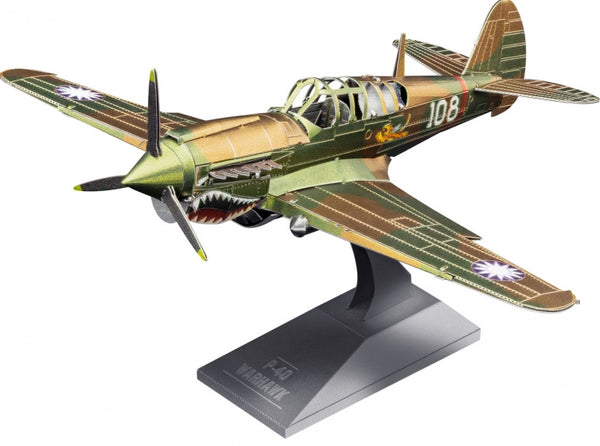modelbouwset P-40 Warhawk staal zilver/koper 2-delig