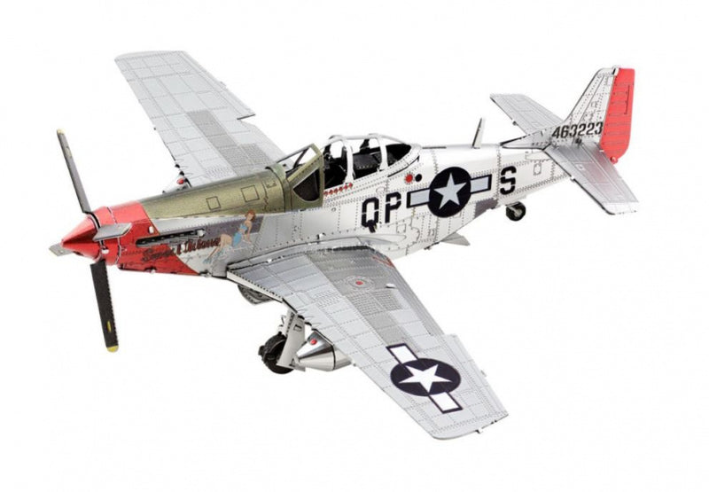 modelbouwset P-51D Mustang staal zilver 2-delig