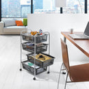 opbergkar Superjumbo 78 x 46 cm staal/PP zilver/zwart